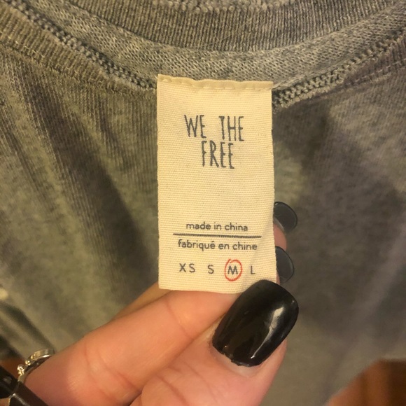 Free People - We The Free Grey Top size M - Picture 4 of 4